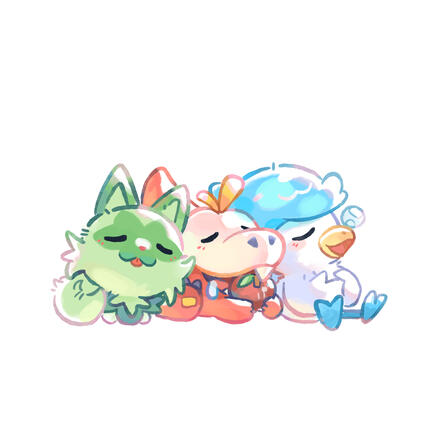 Sprigatito, Fuecoco, and Quaxly